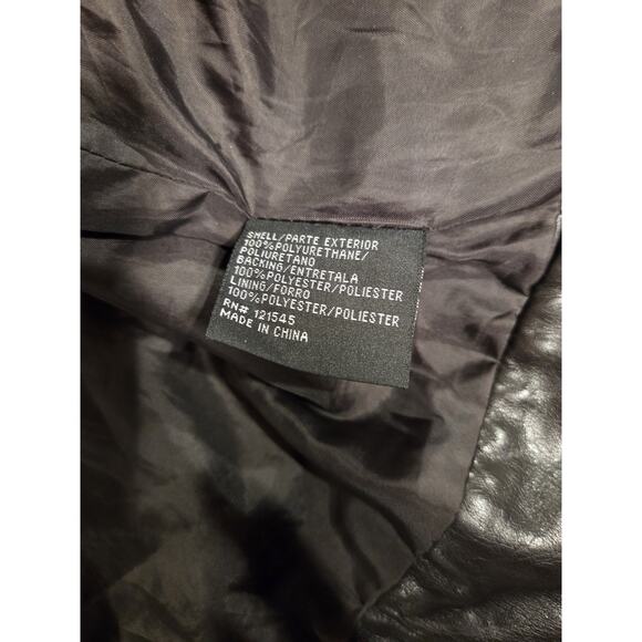 Vtg Y2K 90s Rampage Faux Leather Black Jacket Ruffle Women's M - Picture 13 of 14